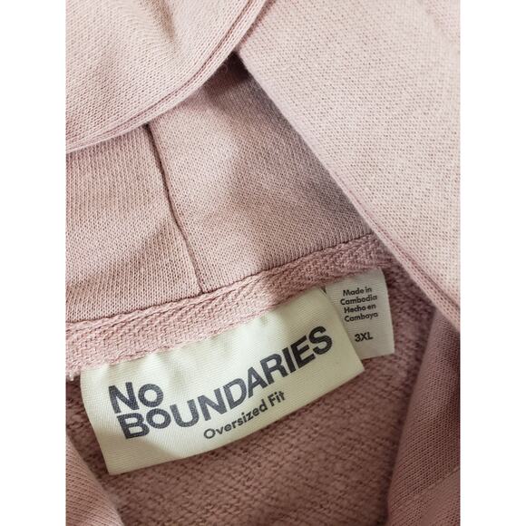 No Boundaries Hoodie Size 3XL Mens Pink Oversized Dip Dye Pullover Warm NWT - Picture 3 of 10